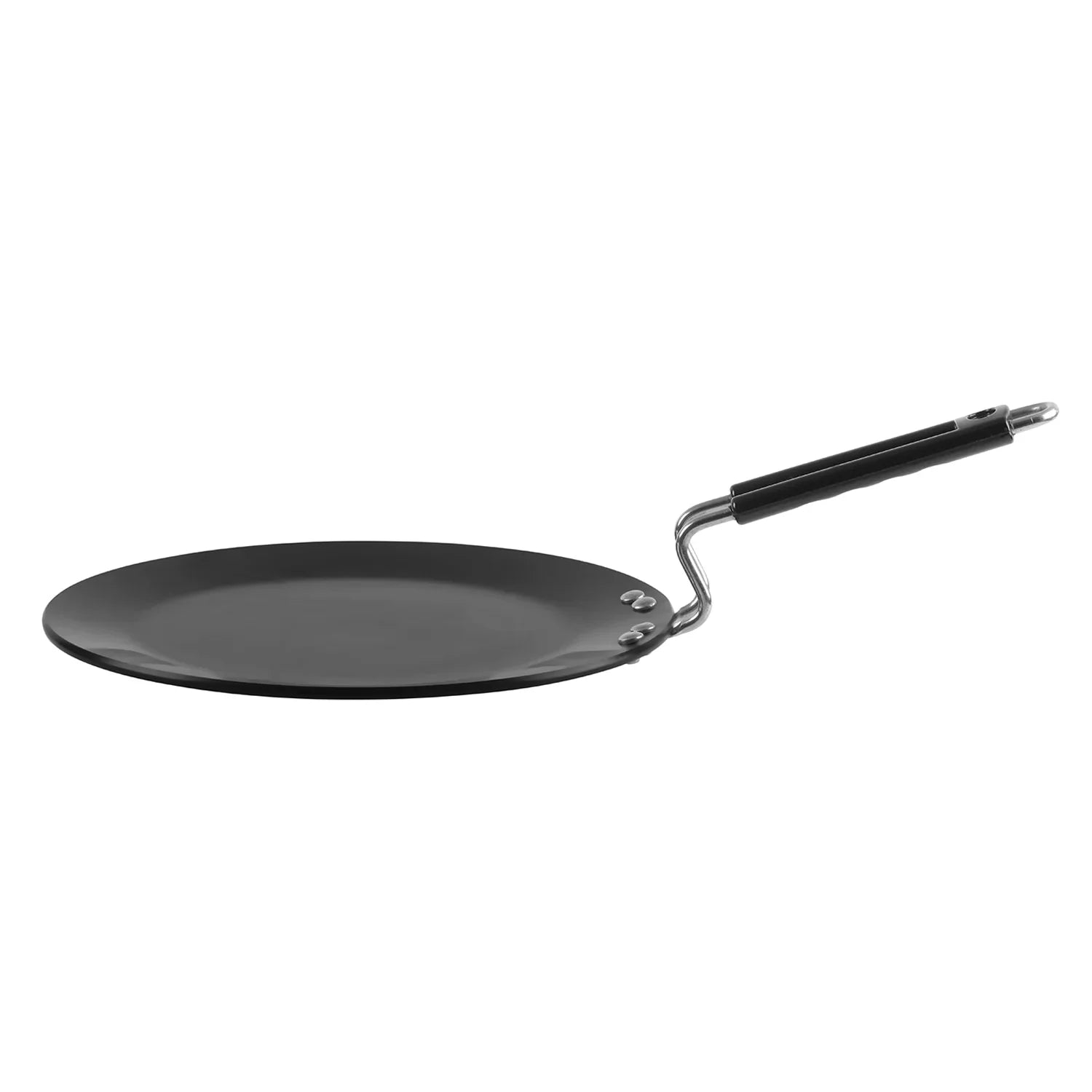 Vinod Hard Anodised Flat Tawa 25cm - Induction & Gas Compatible with Stay-Cool Handle