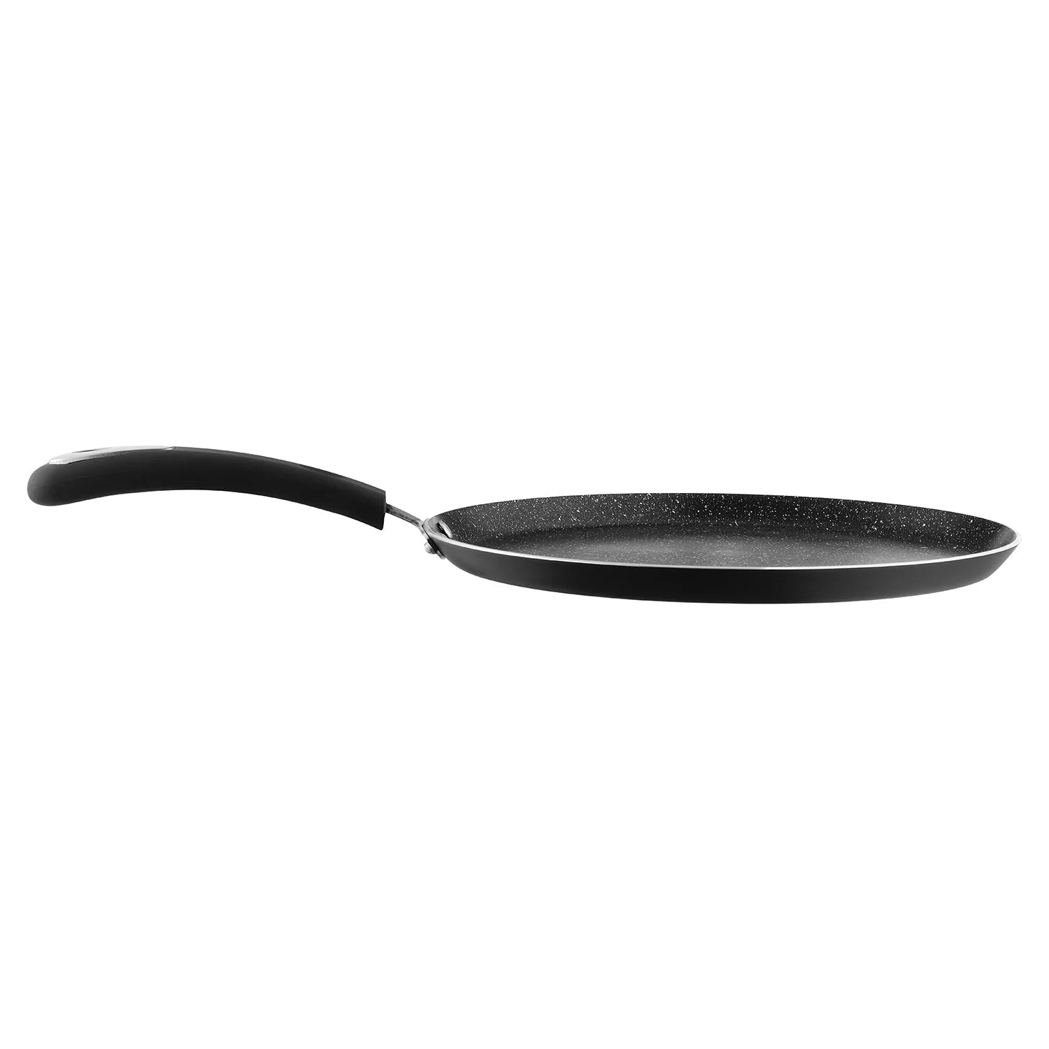 Vinod Zest 28cm Non-Stick Marbilo Dosa Tawa with handle Side view on white background